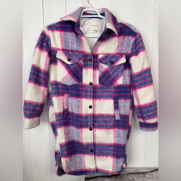 BLANKNYC Prime Time Plaid Women's Jacket - Pink and Blue - Picture 3 of 8